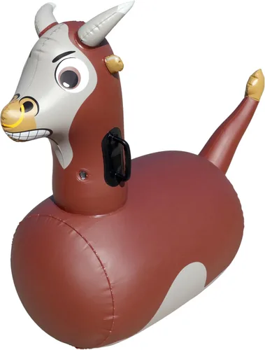 Hearthsong Hop N Go Toro Inflable para Montar Juguetes Saltarines Rebotadores para Niños de 5+ Años - Juguetes Saltadores Montables de Animales para