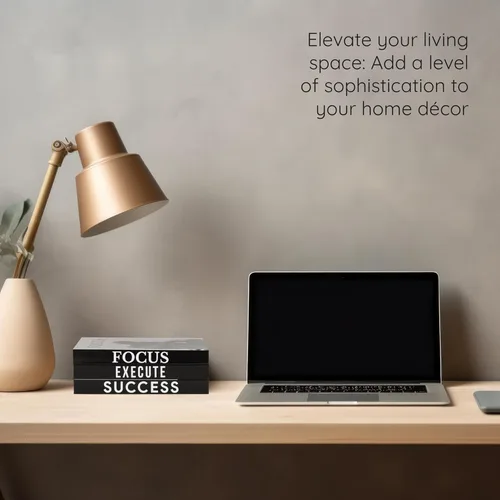 Miniatura 7 de Juego de 3 libros decorativos motivacionales para decoración moderna de escritorio en el hogar, oficina, estante estético en blanco y negro