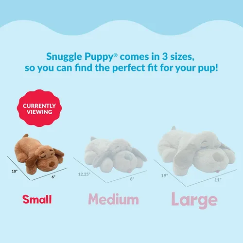 Miniatura 2 de Snuggle Puppy Junior - Juguete para cachorros de razas pequeñas, juguete de peluche más pequeño con pulso de sensación real, diseñado