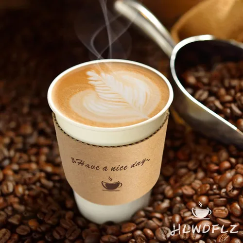 Miniatura 6 de Fundas de papel kraft para tazas de café, 200 paquetes, fundas de café, fundas de taza corrugadas desechables para aislamiento protector caliente