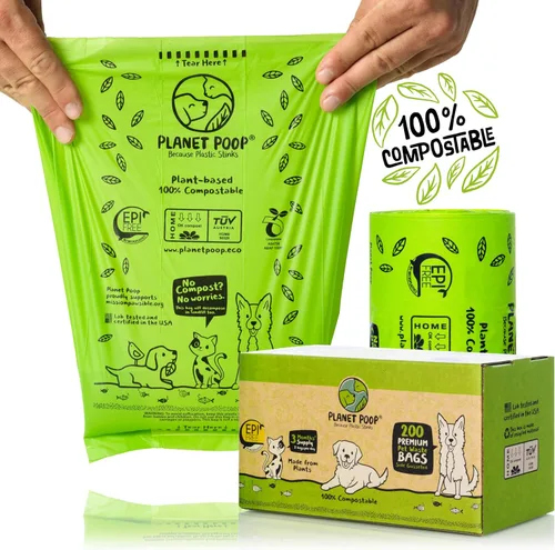 Miniatura 8 de PLANET POOP Página de inicio Bolsas compostables para excrementos de perro, 60 bolsas de basura de mascotas premium en rollos de repuesto