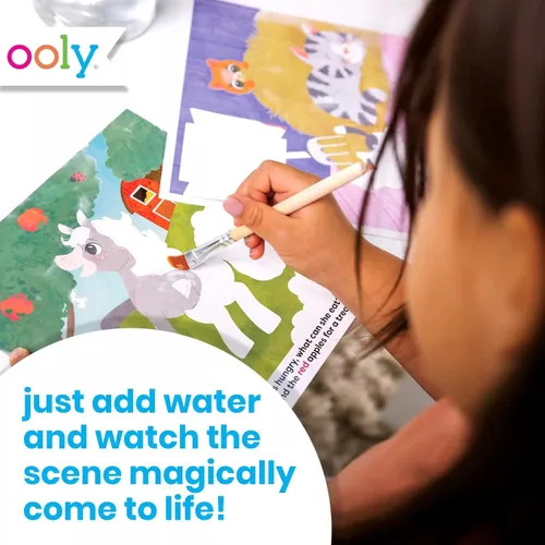Miniatura 3 de Ooly Water Amaze - Incluye 12 tableros de revelación y cepillo, almohadillas reutilizables para niños, libros de colorear para niños pequeños