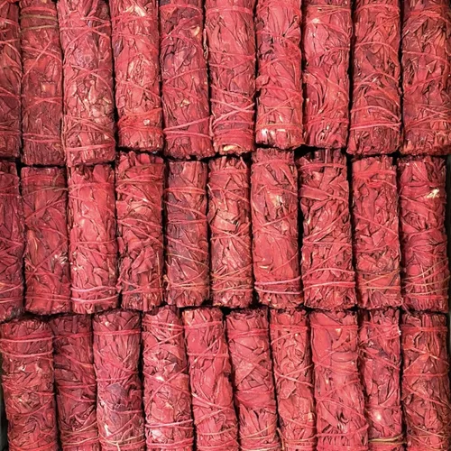 Miniatura 4 de NessaStores 6 palitos de salvia de sangre de dragón, 4 pulgadas atados a mano, totalmente naturales, de origen ético para limpieza del hogar, alivio