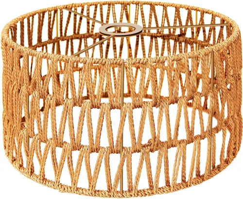 Miniatura 15 de Paquete de 3 pantallas de lámpara de ratán bohemias, pantallas de lámpara colgantes para lámparas de pie, lámparas colgantes de ratán, lámpara
