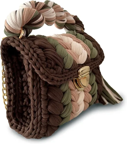 Miniatura 5 de CHQEL Bolso de mano de noche para mujer, hecho a mano, bolso de fiesta de boda de ganchillo, pequeño bolso de mano formal con solapa