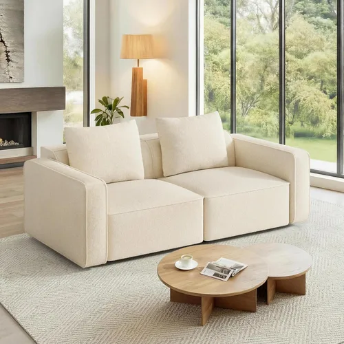 Welzona loveseat - Sofá biplaza de felpilla cómodo de 75 pulgadas, sofás pequeños para espacios pequeños, sofá biplaza moderno de 2 plazas, sofás de