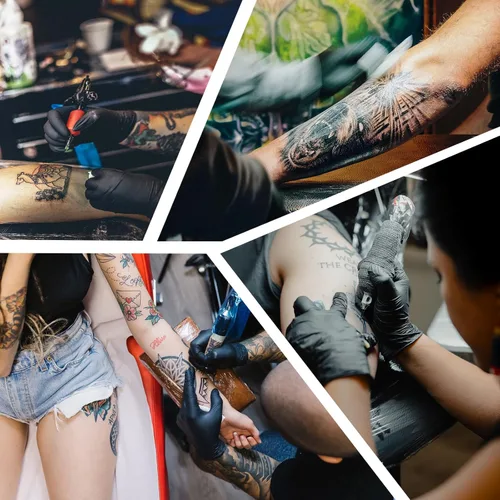 Miniatura 7 de Tapas de tinta de tatuaje con portavasos, 300 vasos de tinta de tatuaje de tamaño mixto, 100 pequeños, 100, medianos, 100 grandes, con 3 soportes