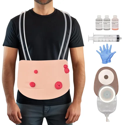 Kit de entrenamiento de cuidado de ostomía portátil, modelos de estoma para educación médica, kit de modelo de práctica de ostomía para demostración