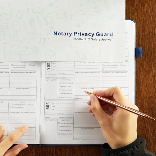 Miniatura 7 de JUBTIC Libro de registro de notario – Diario A4 de tapa dura para notario público de actos notariales – Suministros notariales grandes con guardia