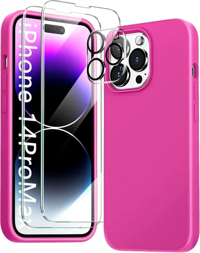 Miniatura 12 de Funda 5 en 1 para iPhone 12 Pro con protector de pantalla y protector de lente de cámara, funda de silicona líquida para iPhone 12 Pro (verde alpino)