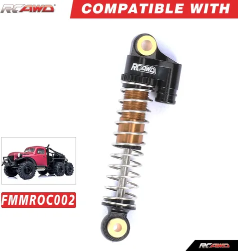 Miniatura 4 de RCAWD Actualizaciones para FMS FCX24 1/24 y 1/18 Crawlers Partes de Amortiguador de Choque, Amortiguadores de Choque Delanteros Traseros RC de Negro
