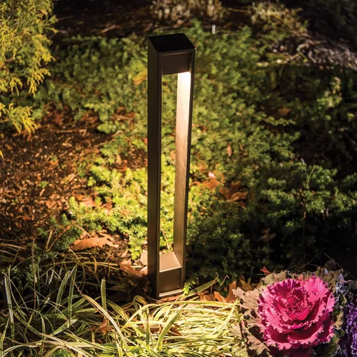 Miniatura 6 de Iluminación del paisaje de WAC, luz del bolardo de la puerta LED 12V 3000K blanco cálido LED incorporado en bronce