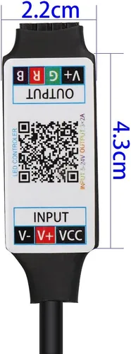 Miniatura 4 de DC 5V-24V Mini Bluetooth RGB Controller 6A para 3528 5050 COB LED Tira de luz Controlador inalámbrico de teléfono inteligente (negro)