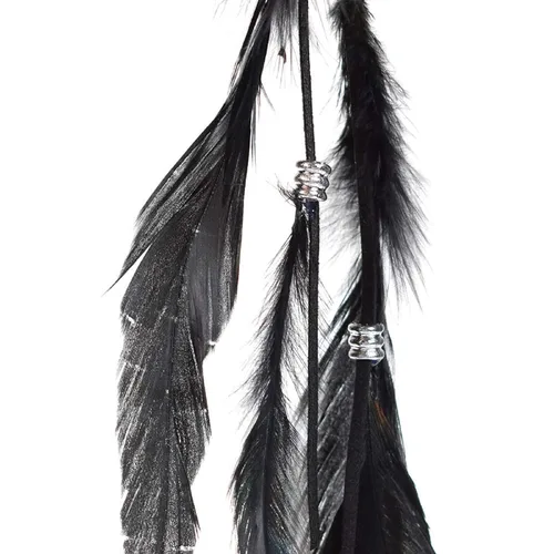 Miniatura 7 de Paquete de 6 extensiones de cabello hippie bohemio hechas a mano con clip de plumas, tocado de peine, accesorios de bricolaje para mujer