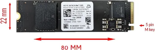 Miniatura 2 de OEM Western Digital PC SN740 256GB M.2 PCI-e GEN 4X4 NVME SSD Unidad de estado sólido interna de factor de forma 80mm 2280 Clave M