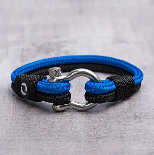 Miniatura 2 de Pulsera de cuerda para hombre, grillete plateado de acero inoxidable, extremadamente duradera y resistente a los arañazos, pulsera náutica hecha a