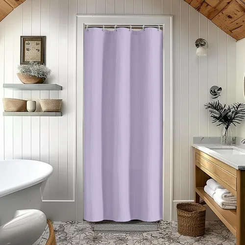 Miniatura 31 de OVZME Juego de cortina de ducha de tela para cabina - 36x72, tejido de gofre 230GSM, cortinas de ducha pequeñas para cabina estrecha, cortina