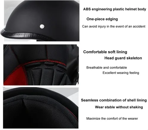 Miniatura 6 de Medio casco de verano para motocicleta, casco abierto vintage, gorra de béisbol de moda para hombres y mujeres, certificado por DOT, medio casco