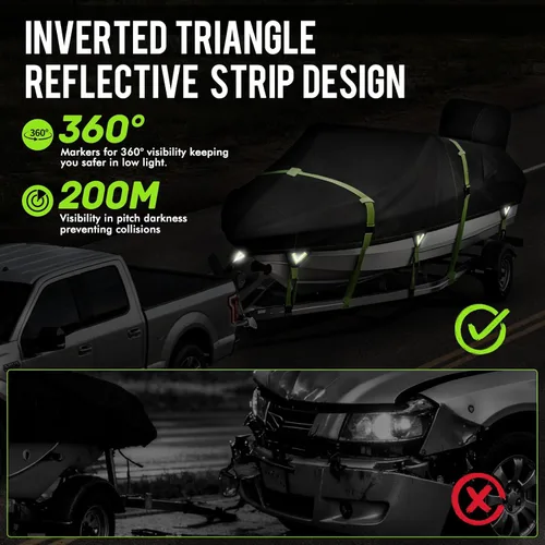 Miniatura 4 de Funda impermeable 1200D para lancha con cubierta de motor, lona marina teñida en solución, cubierta de lancha remolcable de 17 a 19 pies para 17