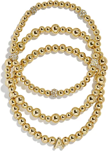 Miniatura 16 de BaubleBar Juego de pulsera Pisa para mujer, tres pulseras de cuentas chapadas en oro, joyería de moda, regalo de moda