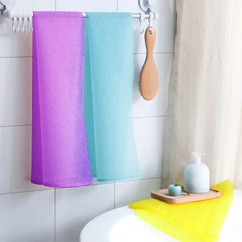 Miniatura 6 de 5 toallas exfoliantes, paño exfoliante japonés para la ducha, toalla de baño para la espalda, toalla de baño coreana de esponja de nailon