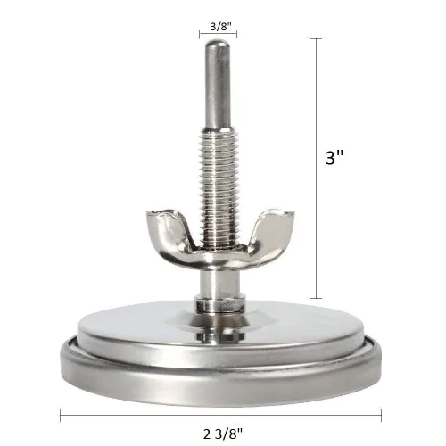 Miniatura 2 de GasSaf 2 3/8" barbacoa de acero inoxidable parrilla de carbón de madera ahumador de temperatura Pit termómetro Fahrenheit e indicador de calor