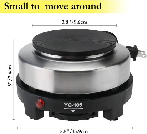 Miniatura 3 de Placa caliente para olla Moka, placa caliente eléctrica pequeña de 500 W, mini estufa portátil, calentador eléctrico de estufa caliente para cocina