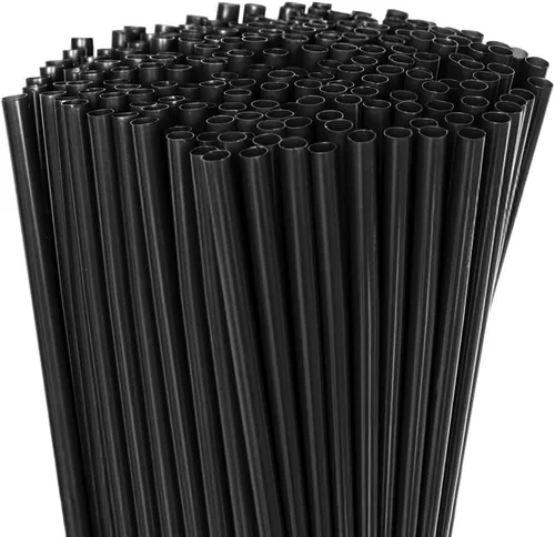 Miniatura 11 de 250 popotes desechables de plástico para beber, 10 x 0.28 pulgadas de largo, pajitas rectas de polipropileno resistentes sin BPA de grado