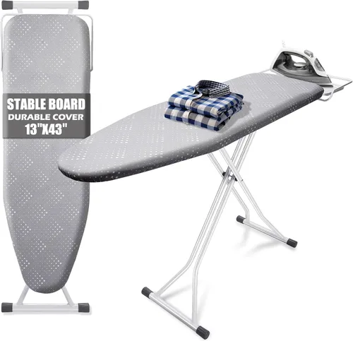 Miniatura 18 de SheeChung Tabla de Planchar Pequeña de Mesa 32" L x 12" A, Tabla de Planchar Plegable con Descanso para Plancha, Base de Metal de Malla, Funda