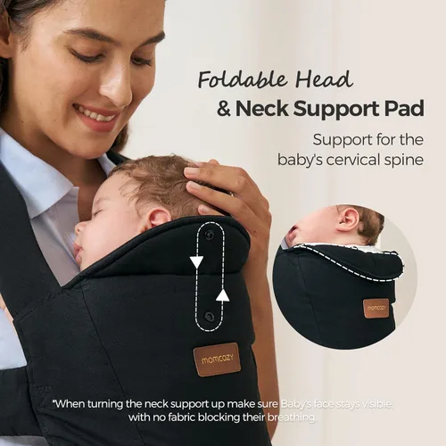 Miniatura 8 de Momcozy WeeSnug- Portabebés para recién nacidos, ligero y acogedor, cómodo para 7-25 libras, soporte ergonómico de espalda cruzada, sin esfuerzo