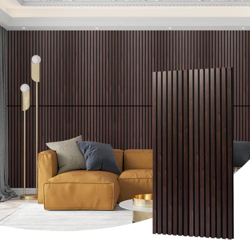 AMZDEPOT Panel de pared de listones de madera, paneles de madera de 48 x 24 pulgadas para pared, paneles de pared insonorizados 3D, paneles Nogal