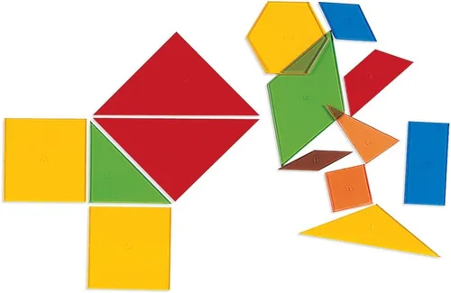 Miniatura 2 de Learning Resources Polígonos de poder, habilidades de geometría temprana, formas de polígonos, superposición de fracciones, 450 piezas, a partir