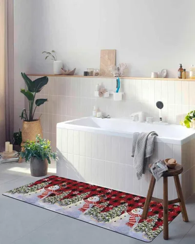 Miniatura 5 de Buffalo - Tapete de baño con diseño de muñeco de nieve para bañera, antideslizante, de secado rápido y absorbente, de tierra de diatomeas, fregadero