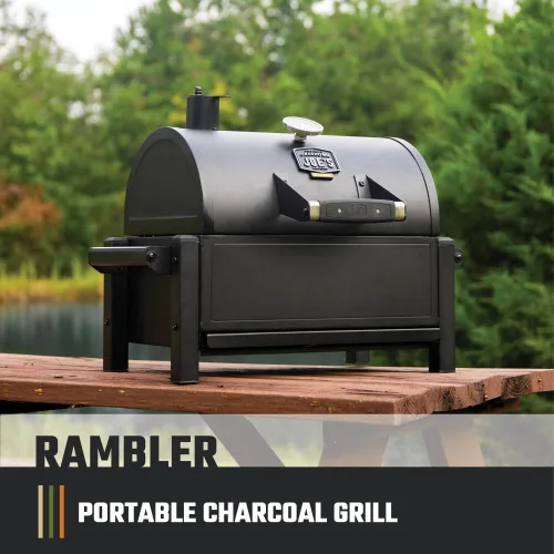 Miniatura 2 de Oklahoma Joe's Rambler - Parrilla de carbón portátil con área de cocción de 218 pulgadas cuadradas en color negro