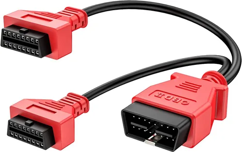 Autel Divisor OBD2 original de 16 pines OBD II, 1 adaptador de cable de extensión macho a 2 hembras, cable de extensión OBDII (1 pie/11.8 in)