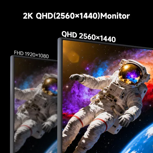 Miniatura 3 de KTC Monitor de computadora de 24 pulgadas QHD 2560x1440 IPS, monitor de 2K para juegos de 100Hz sin marco para oficina, sincronización adaptativa