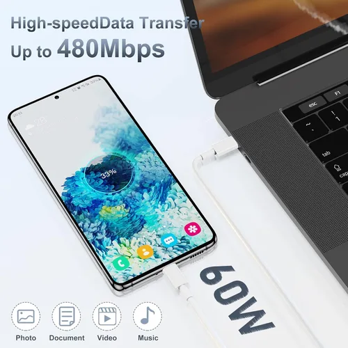 Miniatura 5 de 𝟐Pack 𝟒𝟓W Cargador Rápido para iPhone 17 16 15, Bloque de Carga USB C y Cable de 10 pies Tipo C a C Largo para Apple iPhone 17 Pro Max/17 Air/16