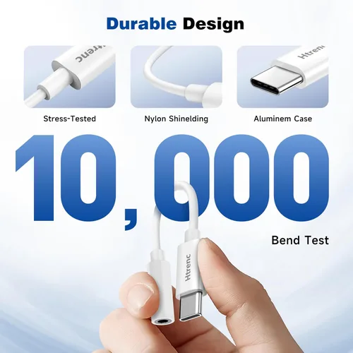 Miniatura 6 de Adaptador USB C a conector de auriculares de 0.138 in para iPhone 16/16 Pro/15/15 Pro/Pro Max/Plus, cable auxiliar tipo C compatible con iPad