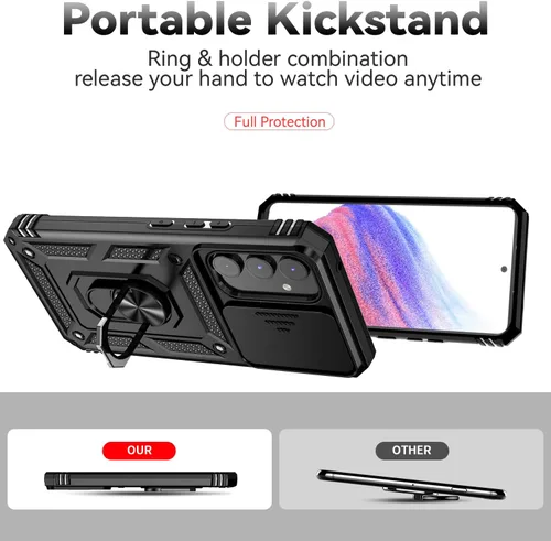 Miniatura 4 de Funda para Samsung Galaxy A54 5G, con protectores de pantalla y funda para cámara, [grado militar] 16 pies. Funda a prueba de caídas con función