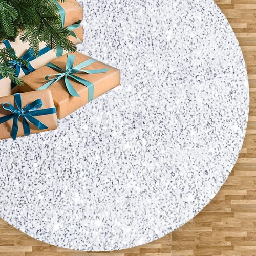 Miniatura 8 de Faldas de árbol moradas de Navidad de 21 pulgadas, faldas de árbol de lentejuelas con purpurina, decoración de tela de terciopelo, falda de árbol