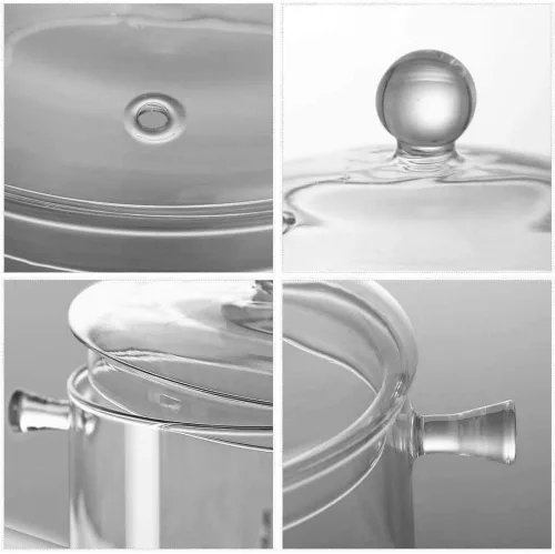 Miniatura 3 de Olla de vidrio de 1.6L/57Oz con tapa, olla de cocina para estufa con asa y tapa, olla transparente para sopa con tapa, para sopa, leche, comida