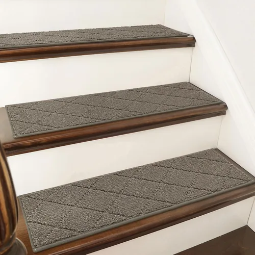 Miniatura 22 de COSY HOMEER - Alfombra antideslizante para esquinas de peldaños interiores, alfombras de escaleras para despegues resistentes al deslizamiento