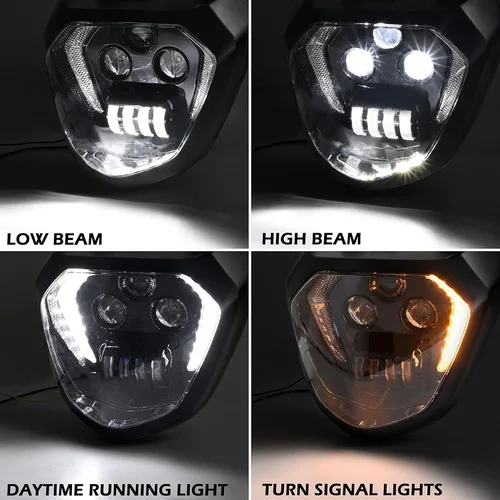 Miniatura 2 de Ensamble de faro LED VEISUTOR para Yamaha MT-07 FZ-07 14-17, faro delantero con haz alto y bajo DRL, luces de señal de giro para accesorios Yamaha