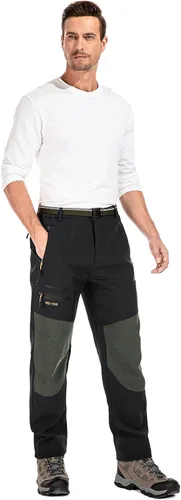 Miniatura 9 de Men's Snow Ski Hiking Pants Fleece Lined Softshell Windproof Winter Insulated Cargo Pants with Zipper Pockets