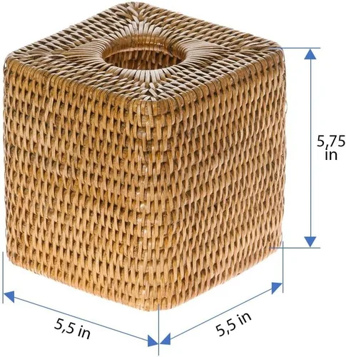 Miniatura 3 de KOUBOO Funda para caja de pañuelos, soporte para pañuelos, baño, cocina, habitación de invitados, elegante funda decorativa para caja de pañuelos
