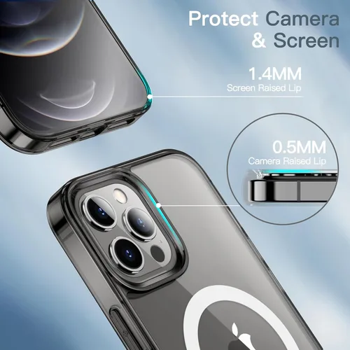 Miniatura 6 de JETech Funda magnética para iPhone 12 Pro Max de 6.7 pulgadas, compatible con carga inalámbrica MagSafe, a prueba de golpes, parte trasera