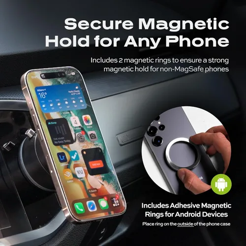 Miniatura 4 de Statik HyperMount® - Soporte magnético para teléfono, soporte magnético para teléfono con sellado al vacío, úsalo en superficies lisas, compatible