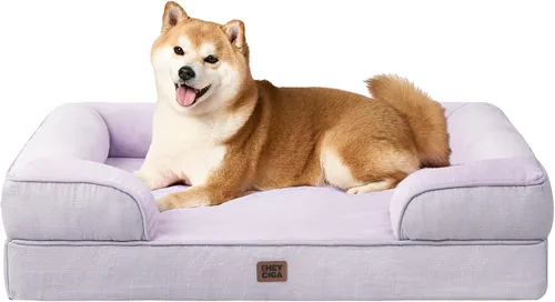 Miniatura 13 de EHEYCIGA - Cama ortopédica para perro grande, impermeable, de espuma viscoelástica y espuma tipo caja de huevos, bordes elevados, antideslizante