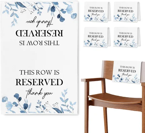 Miniatura 13 de Señales de Asiento Reservado para Sillas, Esta Fila Está Reservada Paños de Banco para Asientos de Iglesia, Decoraciones de Boda para Recepciones