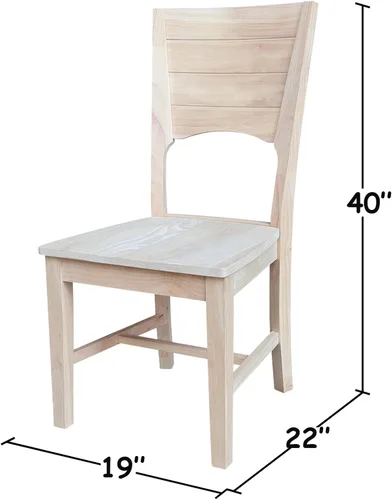 Miniatura 3 de IC INTERNATIONAL CONCEPTS Canyon Collection - Juego de dos sillas de madera maciza sin terminar